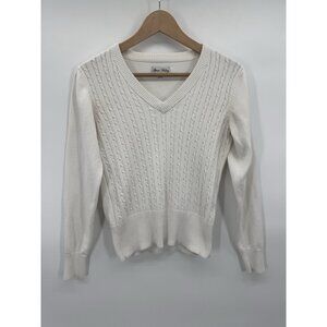 Vintage Y2K Sport Haley Womens Small Sweater V-Neck Cable Knit Preppy Fisherman